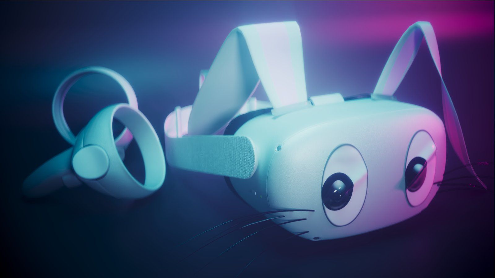VR headset with bunny ears